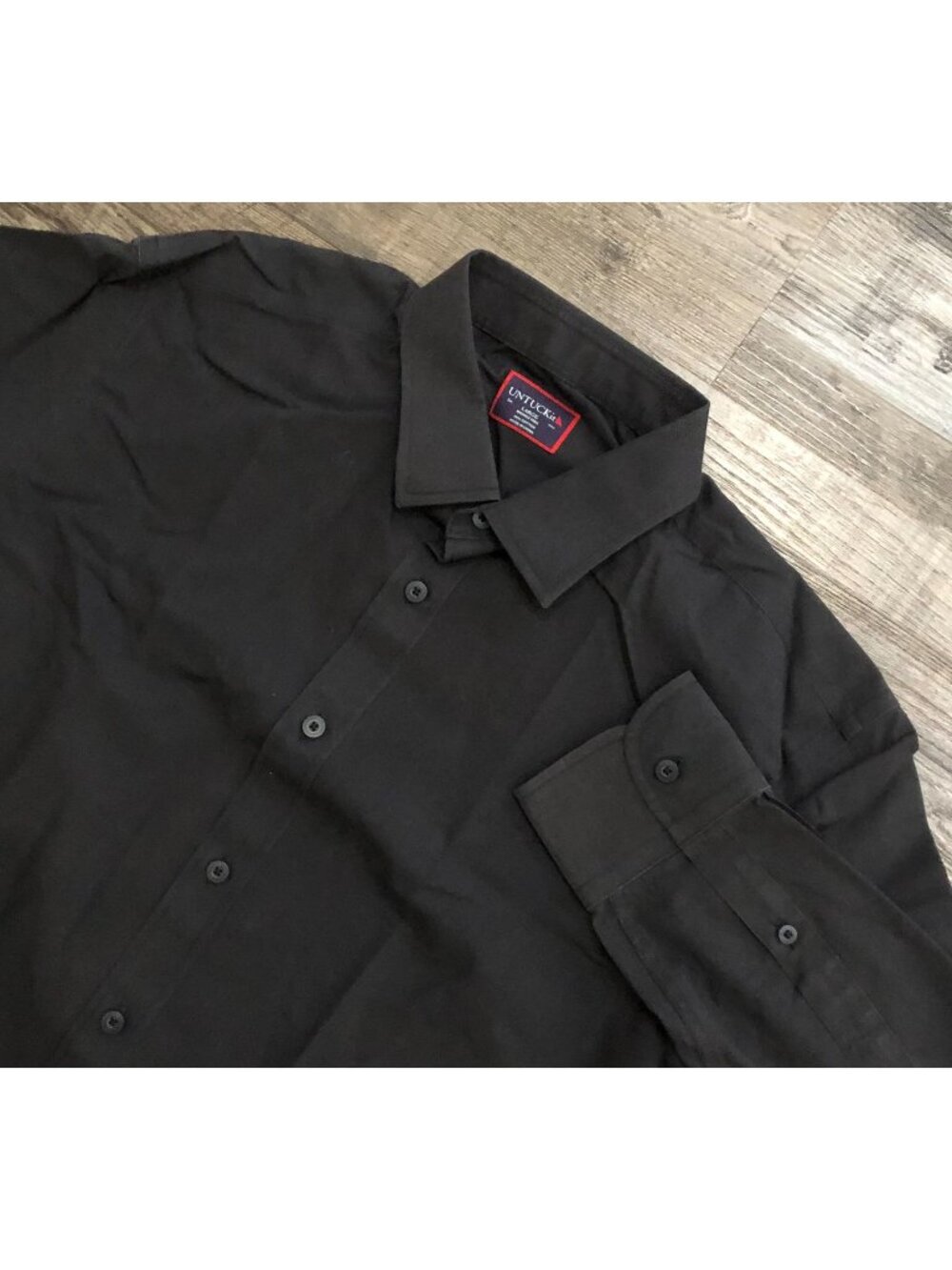 UNTUCKit Mens Large Black Cotton Long Sleeve Button Up Shirt